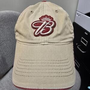 Vintage Budweiser king of Beers Strap Logo Dad Cap Hat Gray Adjustable Y2K